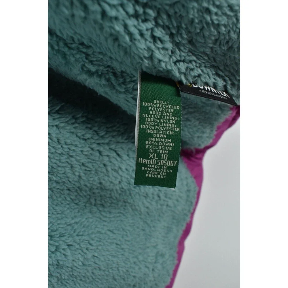 LL Bean Youth XL 18 Wild Aster Pink Sherpa Lined Removable Hood Jacket NWT